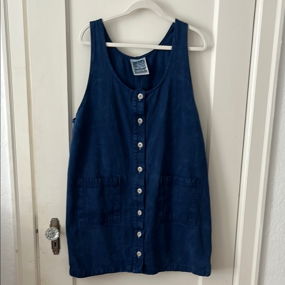 Jungmaven Blue Button-Down Sleeveless dress